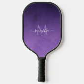 Lila Galaxy Universe Custom Monogram & Name Pickleball Schläger (Rückseite)