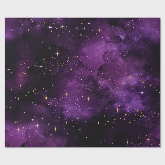 Lila Galaxy-Wrapping-Papier (1,8 m) Geschenkpapier (Flach)