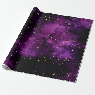 Lila Galaxy-Wrapping-Papier (1,8 m) Geschenkpapier