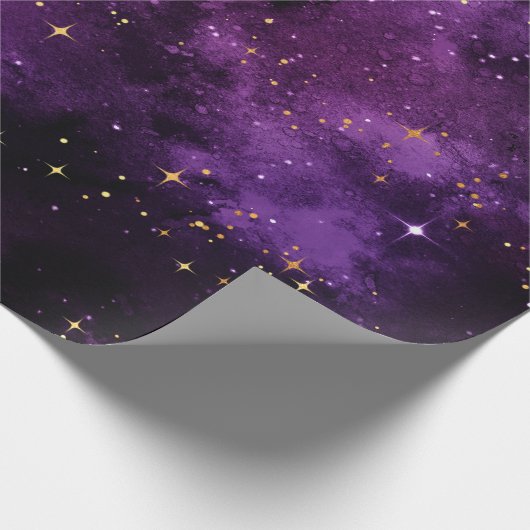 Lila Galaxy-Wrapping-Papier (1,8 m) Geschenkpapier (Ecke)