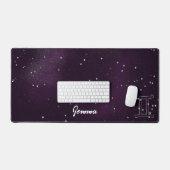 Lila Galaxy Zodiac Signk Gemini Desk Mat Schreibtischunterlage (Tastatur & Maus)