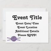 Lila Galle von Garnen und Nadeln Einladung (Rückseite)