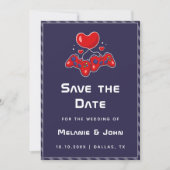 Lila Gamer Gaming Joypad Geeky Nerdy Liebe Save The Date (Vorderseite)