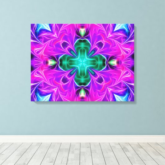 Lila Gaming Abstrakt Leinwanddruck (Insitu (Holzboden))