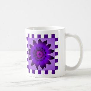 Lila Gänseblümchen-Blume, Streifenmuster - Tasse