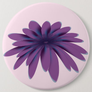 Lila Gänseblümchen-Blumenillustration   Florale Bo Button