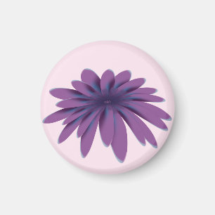 Lila Gänseblümchen-Blumenillustration   Florale Bo Magnet