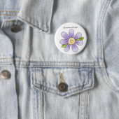 Lila Gänseblümchen-Cartoon-Großmutter-Knopf Button (Beispiel)