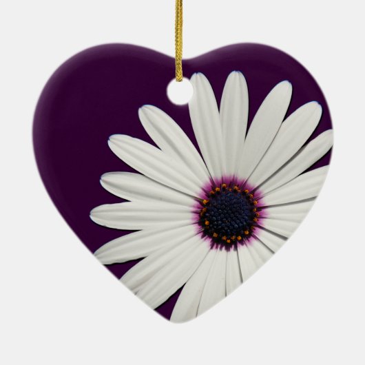 Lila Gänseblümchen-Juniorbrautjungfern-Verzierung Keramikornament (Hinten)