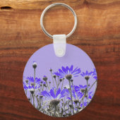 Lila Gänseblümchen Keychain Schlüsselanhänger (Vorderseite)