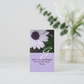 Lila Gänseblümchen Visitenkarte (Stehend Vorderseite)