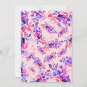 Lila Garden Bloral Baby Dusche Rett Datum Dusche Einladung (Rückseite)