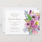 Lila Garden Blumen Minimalistisches Brautparty Einladung (Vorderseite)