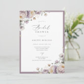 Lila Garden Blumengebirge Brautparty Einladung (Stehend Vorderseite)