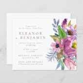 Lila Garden Blumenzwiebeleinladung (Vorne/Hinten)