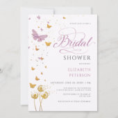 Lila Garden Butterfly Wildblumen Brautparty Einladung (Vorderseite)