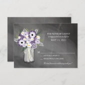 Lila Garden Chalkboard Mason Jar Floral | UAWG | RSVP Karte (Vorne/Hinten)