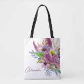Lila Garden Floral Minimalistisch Custom Bridal Tasche (Vorderseite)
