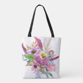 Lila Garden Floral Minimalistisch Custom Bridal Tasche (Rückseite)