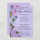 Lila Garden Lilac Blume Brautparty Einladung (Vorne/Hinten)