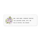 Lila Garden Rose Bouquet Einfache Adresse (Vorne)