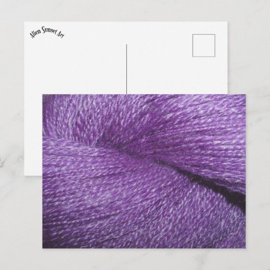 lila Garn Postkarte (Vorne/Hinten)