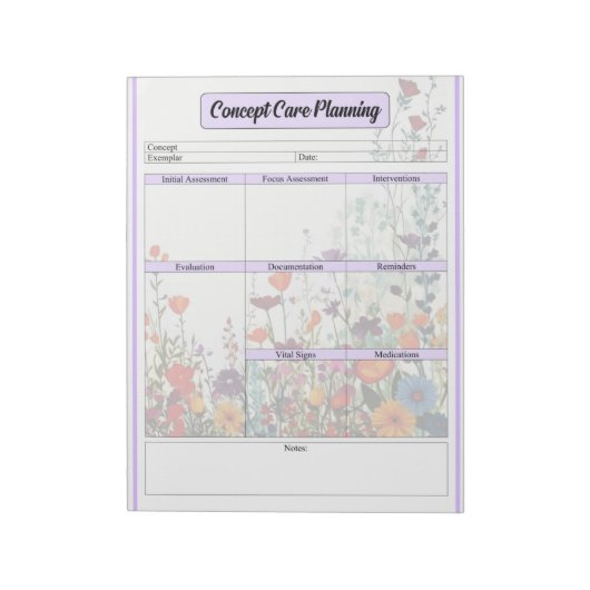 Lila Garten blühen - Planung der Konzepte Notizblock (Rotiert)