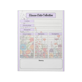 Lila Garten blühen - Sammlung von Krankheitsdaten Notizblock