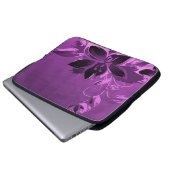 Lila Garten-Blumen Laptopschutzhülle (Vorne Knopf)