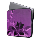 Lila Garten-Blumen Laptopschutzhülle (Vorderseite Links)