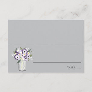 Lila-Garten-Mason-Glas   Begleitplatzkarte Einladung