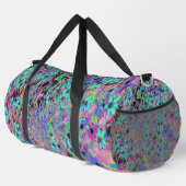 Lila Garten mit Psychedelic Aquamarine-Blume Duffle Bag (Rechte Ecke)
