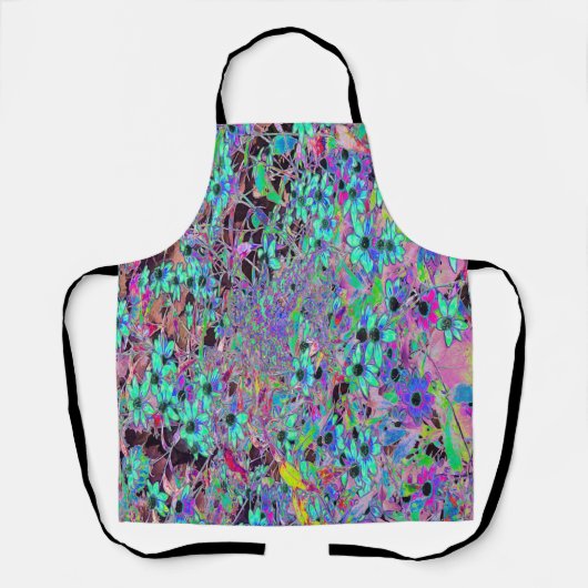 Lila Garten mit Psychedelic Aquamarine-Blume Schürze (Vorderseite)