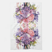 Lila Gartenanlage Blume Bouquet Gedeckter Wasserpa Geschirrtuch (Vertikal)