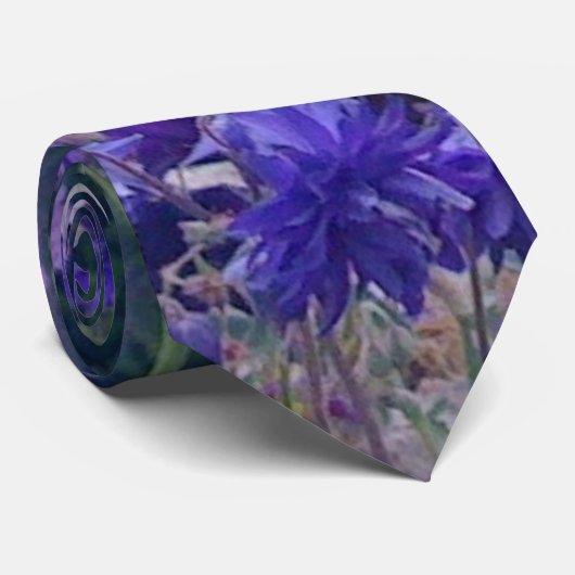 Lila Gartenblume Krawatte (Gerollt)