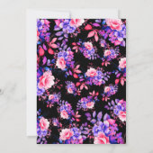 Lila-Gartenblumenabitur Schwarz Einladung (Rückseite)