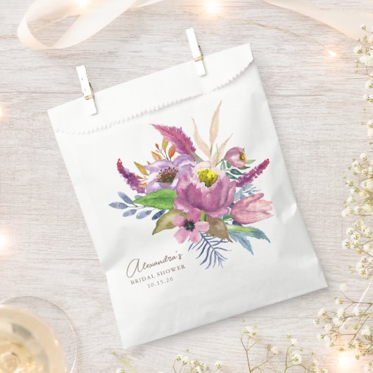 Lila Gartenflorale Minimalistische Dusche Geschenktütchen (Ausgeschnitten)