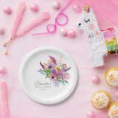 Lila Gartenflorale Minimalistische Dusche Pappteller (Party)