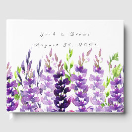 Lila Gästebuch für Hochzeiten