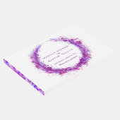 Lila Gästebuch über Wasserfarben (Ecke)