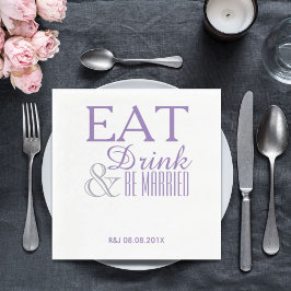 lila Gastgeschenk Hochzeit in Pastellfarben Serviette