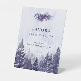 Lila Gastgeschenke Hochzeiten des Pinienwaldes Sockelschild