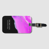 Lila Gate, Silver Glitzer, Name und Text auf Schwa Gepäckanhänger (Vorderseite (Horizontal))