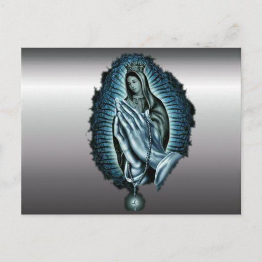Lila Gebet Gesegnete Jungfrau Mary Postkarte (Vorderseite)