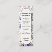 Lila Gebet-Karte-Lesezeichen Telefonnummerkarte (Vorderseite)