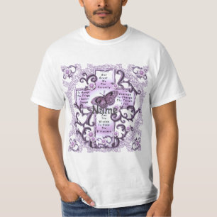 Lila Gebetskreuz der Ruhe T-Shirt