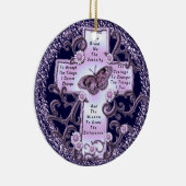 Lila Gebetskreuz Keramikornament (Rechts)