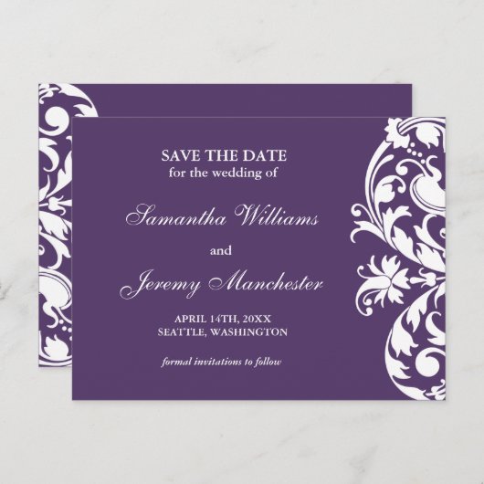 Lila Geblüht Ankündigung Datum freihalten (Vorne/Hinten)