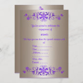 LILA GEBLÜHT VERLOBUNG EINLADUNG (Vorne/Hinten)
