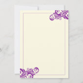 Lila Geblüht vertikale Hochzeitseinladung Einladung (Rückseite)
